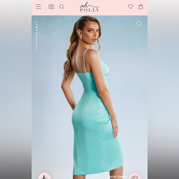 Oh Polly Farrah Wrap MIDI Dress in aqua - Picture 3 of 5